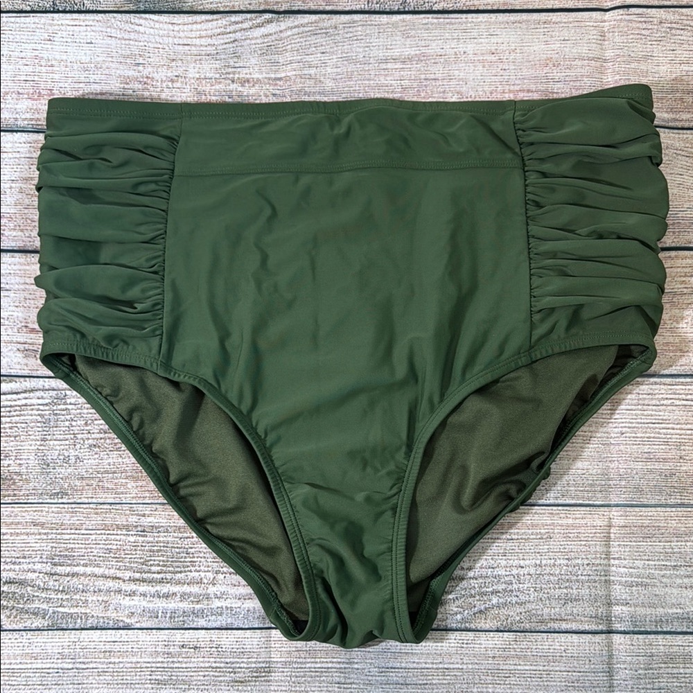 Kona Sol High-Waisted Green Swim Bottoms